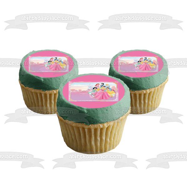 Snow White Cinderella Ariel Jasmine and Aurora Edible Cake Topper Image ABPID04555