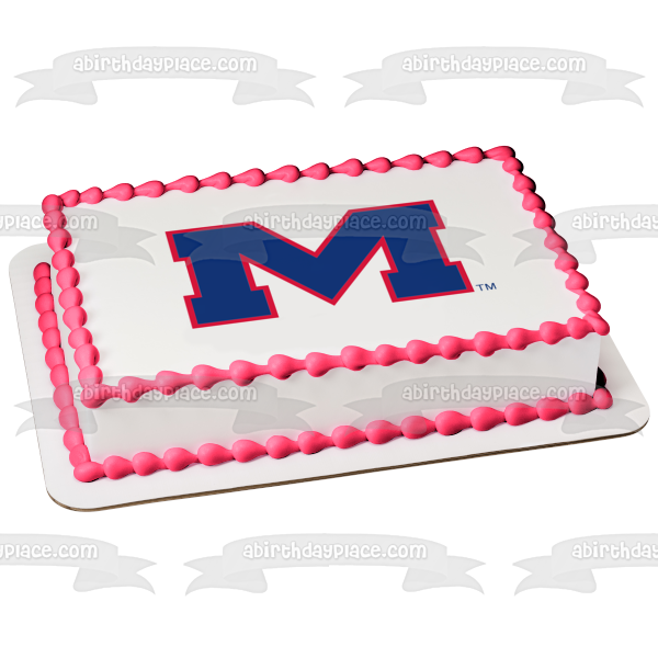 University of Mississippi Ole Miss Logo Edible Cake Topper Image ABPID04469