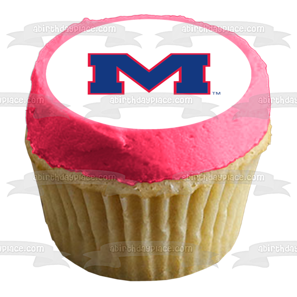 University of Mississippi Ole Miss Logo Edible Cake Topper Image ABPID04469