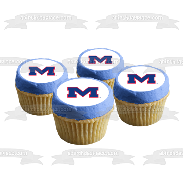 University of Mississippi Ole Miss Logo Edible Cake Topper Image ABPID04469