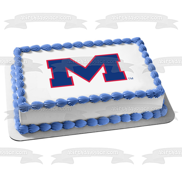 University of Mississippi Ole Miss Logo Edible Cake Topper Image ABPID04469