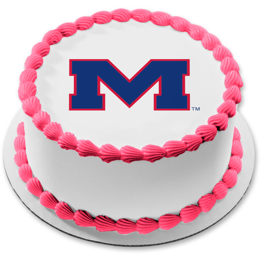 University of Mississippi Ole Miss Logo Edible Cake Topper Image ABPID04469