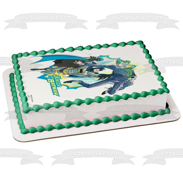 The Joker Meets Batman Edible Cake Topper Image ABPID04578