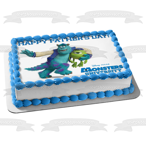 Monsters University Feliz Día del Padre Mike Wazowski y James P. Sullivan Adorno comestible para tarta Imagen ABPID04497 