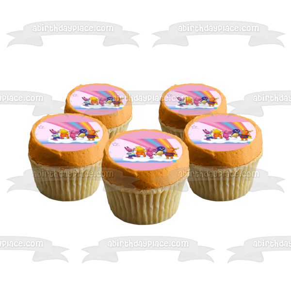 The Backyardigans Clouds Stars and a Rainbow Edible Cake Topper Image ABPID04580