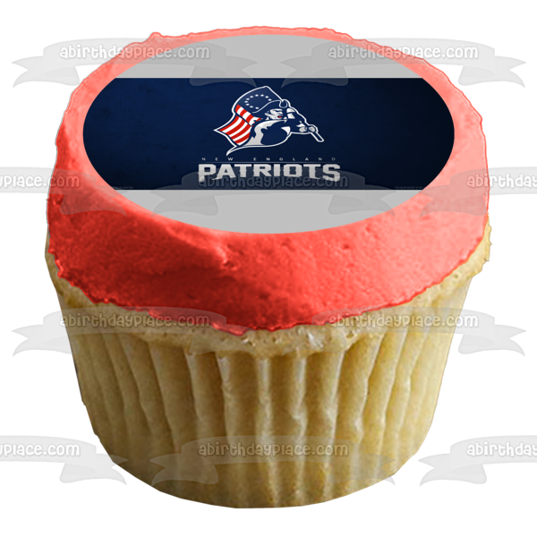 Patriotas de Nueva Inglaterra Equipo de fútbol americano profesional Obra de arte Logotipo de los Patriots Patriota de la NFL sosteniendo la bandera Imagen comestible para decoración de pasteles ABPID04705 