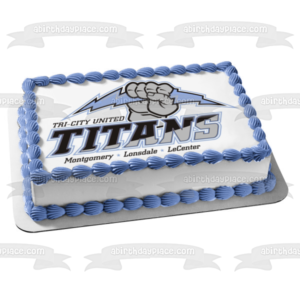 Tri City United Titans Logo Montgomery Lonsdale and  Lecenter Edible Cake Topper Image ABPID04710