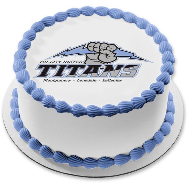 Tri City United Titans Logo Montgomery Lonsdale and  Lecenter Edible Cake Topper Image ABPID04710