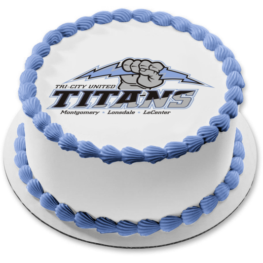 Tri City United Titans Logo Montgomery Lonsdale and  Lecenter Edible Cake Topper Image ABPID04710