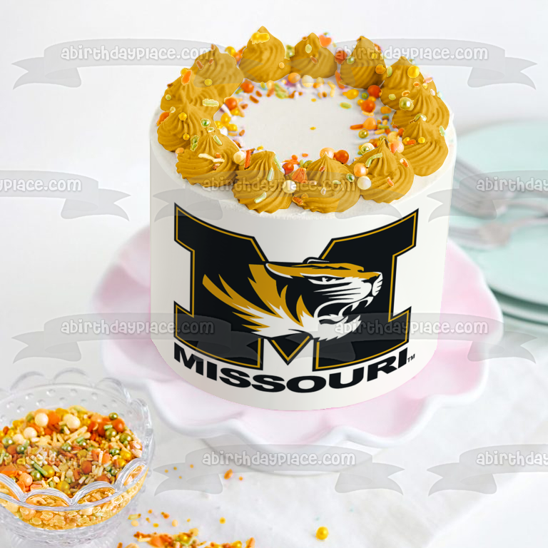 Missouri Tigers Athletics Sports Teams University of Missouri Logo Edible Cake Topper Image ABPID04713