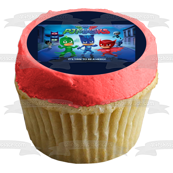 Pj Masks Catboy Owlette y Gekko ¡Es hora de ser un héroe! Imagen comestible para decoración de tarta ABPID04662 