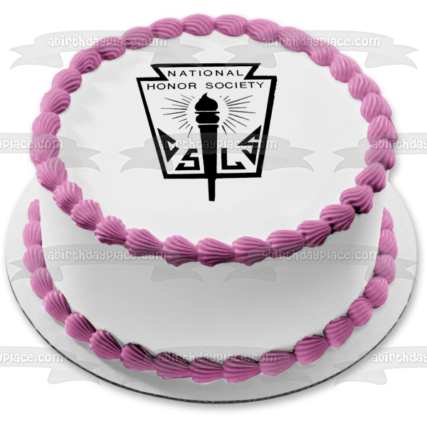 National Honor Society Logo Black and White Edible Cake Topper Image ABPID04782