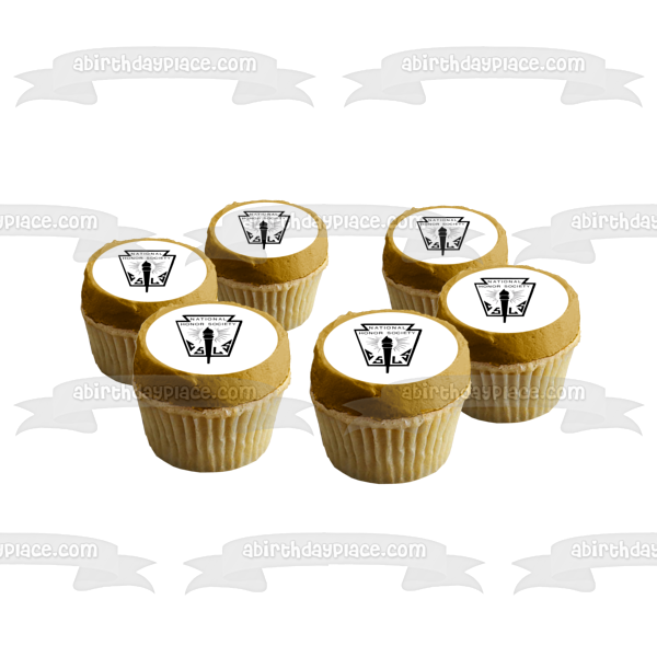 National Honor Society Logo Black and White Edible Cake Topper Image ABPID04782