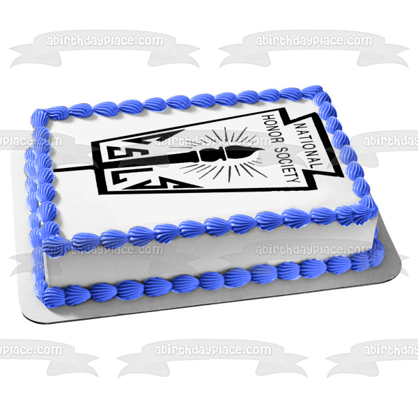 National Honor Society Logo Black and White Edible Cake Topper Image ABPID04782