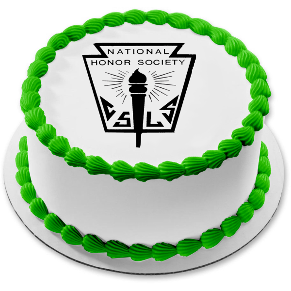 National Honor Society Logo Black and White Edible Cake Topper Image ABPID04782