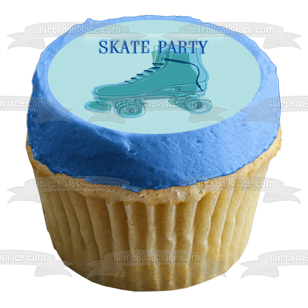 Imagen de decoración comestible para tarta con patines de ruedas para fiesta de patinaje ABPID04788 