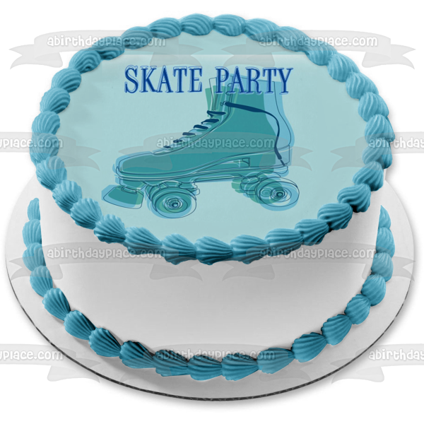 Imagen de decoración comestible para tarta con patines de ruedas para fiesta de patinaje ABPID04788 