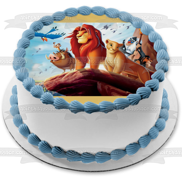 Imagen de decoración comestible para tarta del Rey León Simba Rafiki y Pumba ABPID04912 