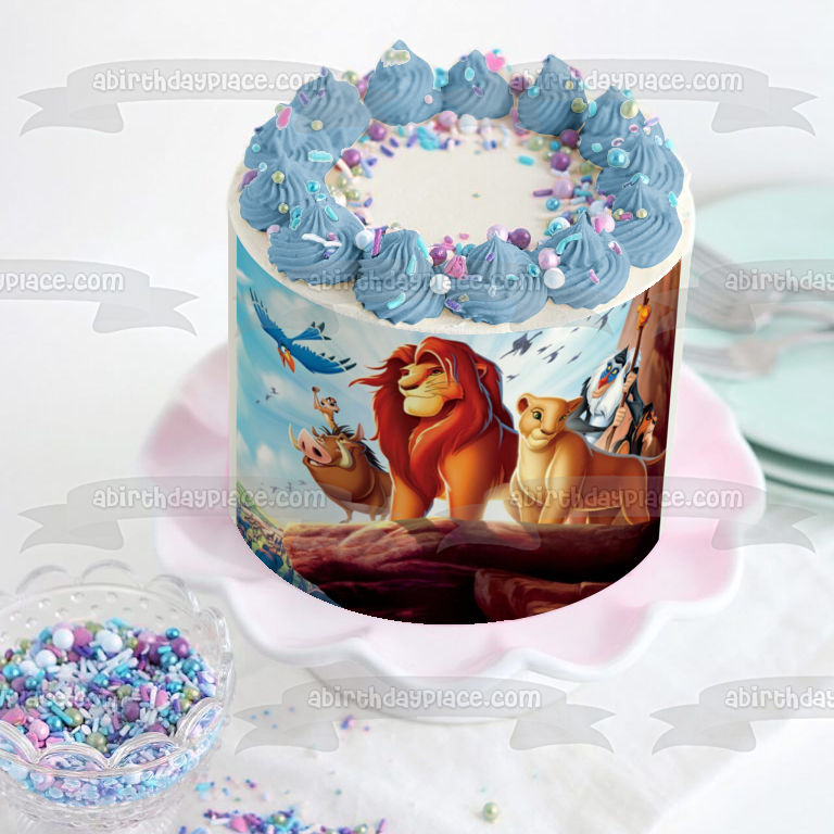 Imagen de decoración comestible para tarta del Rey León Simba Rafiki y Pumba ABPID04912 