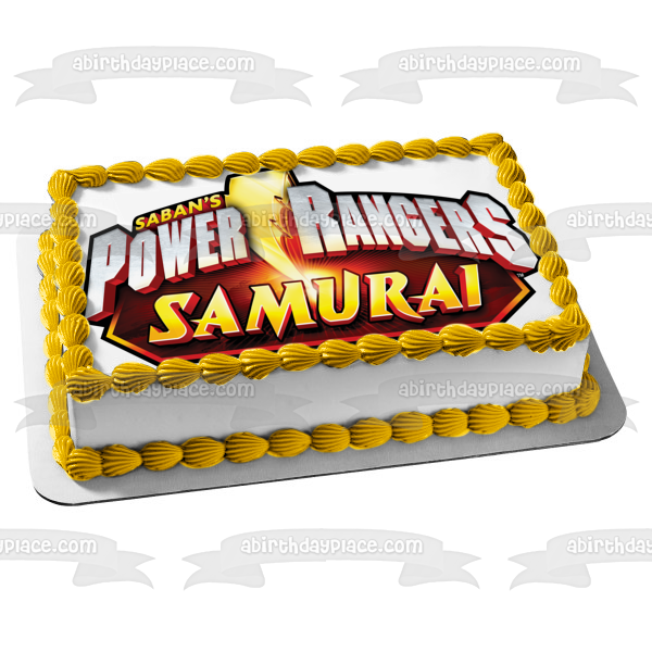 Imagen comestible para decoración de tarta con el logotipo de Samurai de los Power Rangers de Saban ABPID04914 