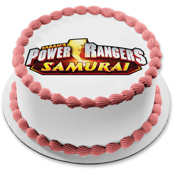 Imagen comestible para decoración de tarta con el logotipo de Samurai de los Power Rangers de Saban ABPID04914 