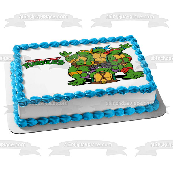 Tortugas Ninja Mutantes Adolescentes Tmnt Leonardo Donatello Raphael y Michelangelo Tapa del Agujero de Drenaje Adorno Comestible para Pastel Imagen ABPID04917 