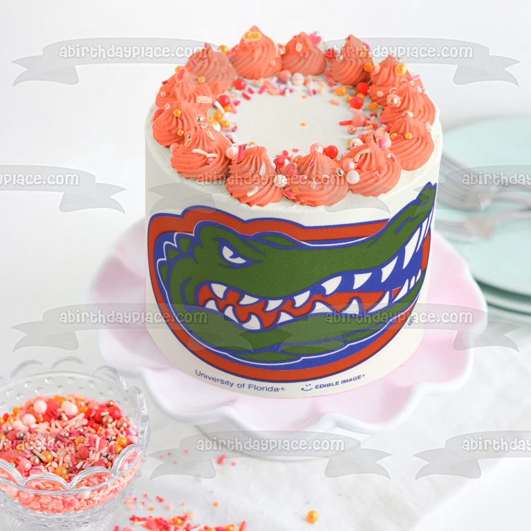 Imagen de decoración comestible para tarta con logotipo de Florida Gators de la Universidad de Florida Athletics College Sports ABPID04927 