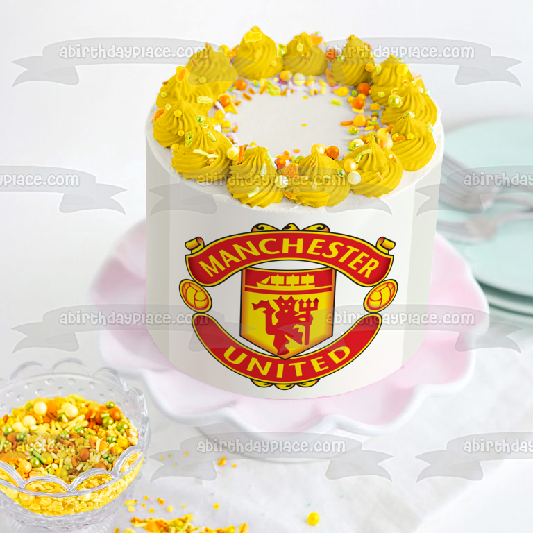 Imagen comestible para tarta con logotipo de fútbol profesional del Manchester United Football Club ABPID04817 