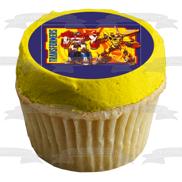 Transformers Optimus Prime and Bumblebee Autobots Edible Cake Topper Image ABPID04824