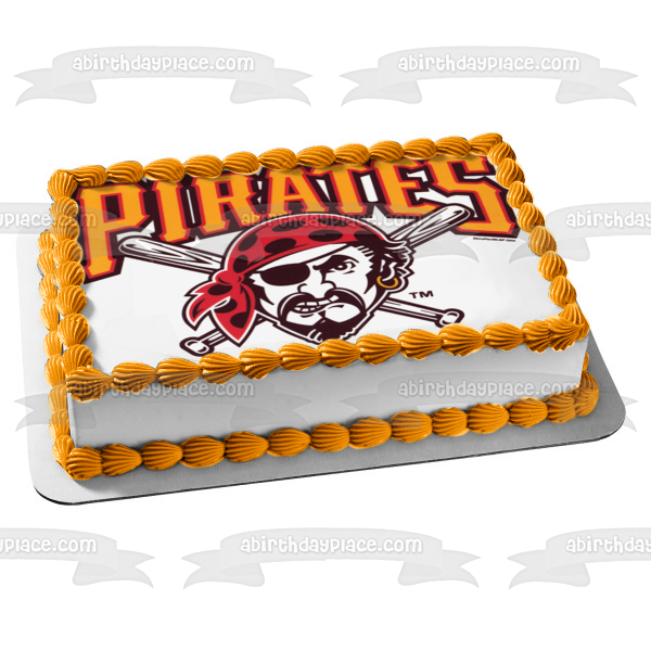 Pittsburgh Pirates Logo American Professional Baseball Team Pittsburgh Pennsylvania Edible Cake Topper Image ABPID04933