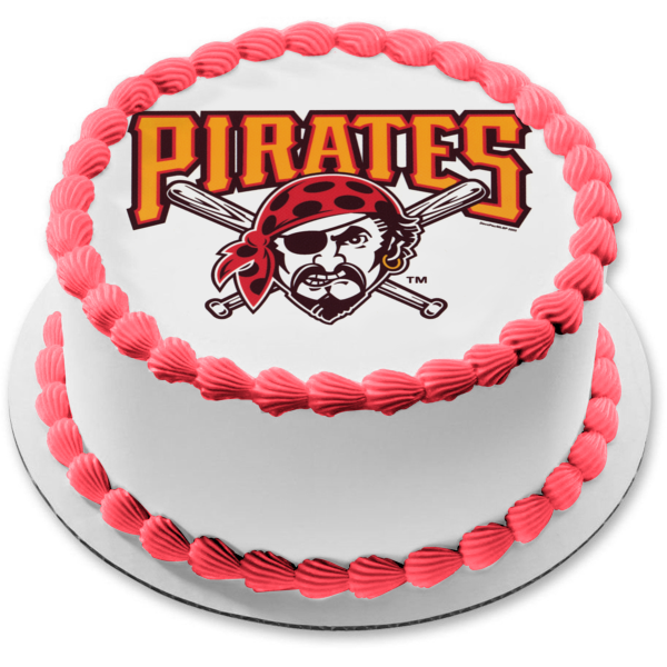 Pittsburgh Pirates Logo American Professional Baseball Team Pittsburgh Pennsylvania Edible Cake Topper Image ABPID04933