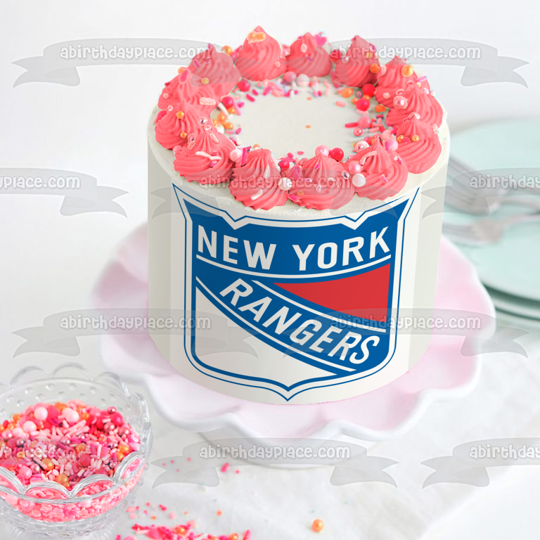 Imagen comestible para tarta del equipo profesional de hockey sobre hielo de los New York Rangers de la ciudad de Nueva York ABPID04840 