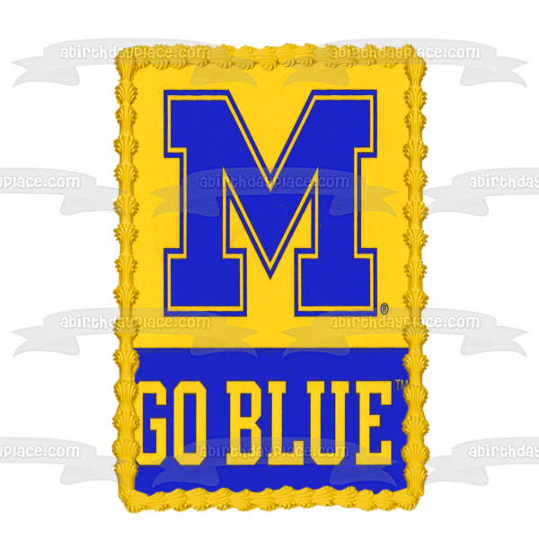 University of Michigan Go Blue Edible Cake Topper Image ABPID04866