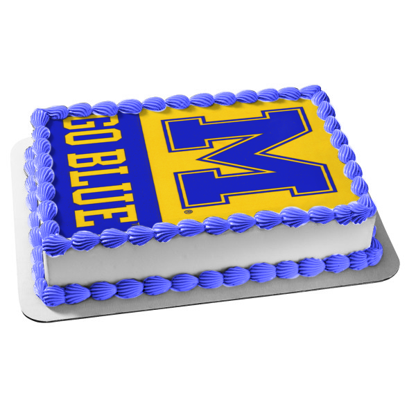 University of Michigan Go Blue Edible Cake Topper Image ABPID04866