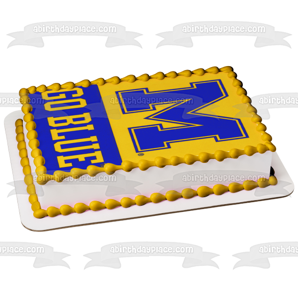 University of Michigan Go Blue Edible Cake Topper Image ABPID04866