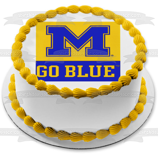 University of Michigan Go Blue Edible Cake Topper Image ABPID04866