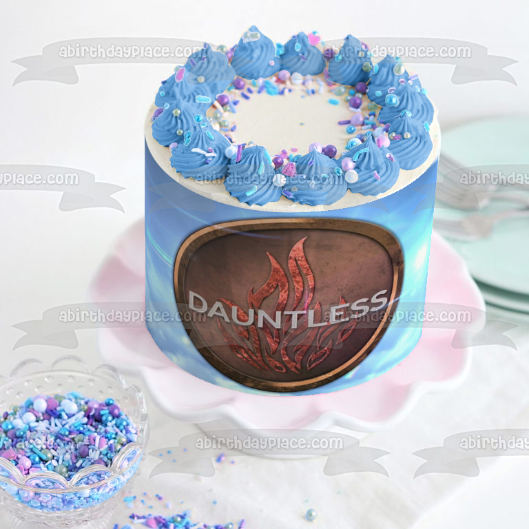 Imagen comestible para decoración de tarta con el logotipo de Divergent Dauntless Sky ABPID04874 