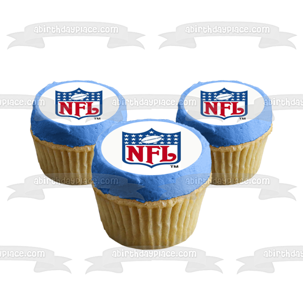 Imagen de decoración comestible para tarta con logotipo de la NFL de fútbol americano profesional ABPID04884 