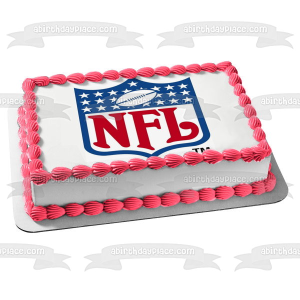 Imagen de decoración comestible para tarta con logotipo de la NFL de fútbol americano profesional ABPID04884 