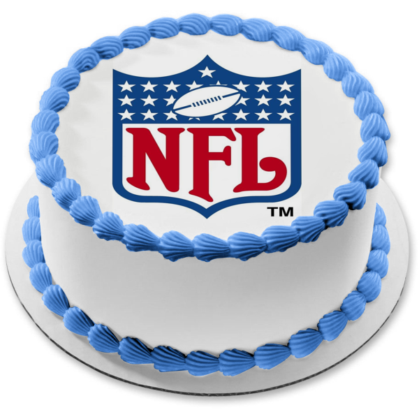 Imagen de decoración comestible para tarta con logotipo de la NFL de fútbol americano profesional ABPID04884 