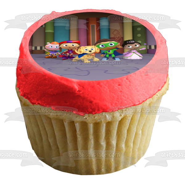 Super Why Woofster Princesa Presto Caperucita Roja y Cerdito Adorno comestible para tarta Imagen ABPID05005 