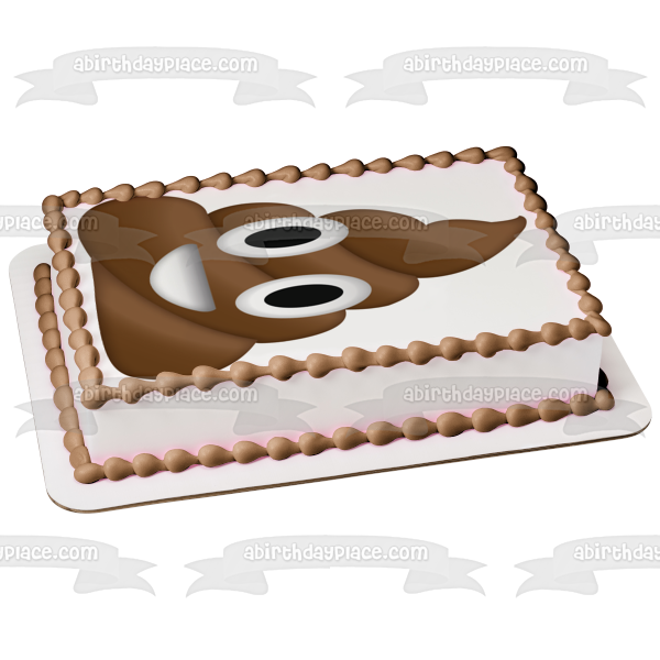 Poop Emoji Pou Emoji Pastel divertido Adorno comestible para tarta Imagen ABPID04892 