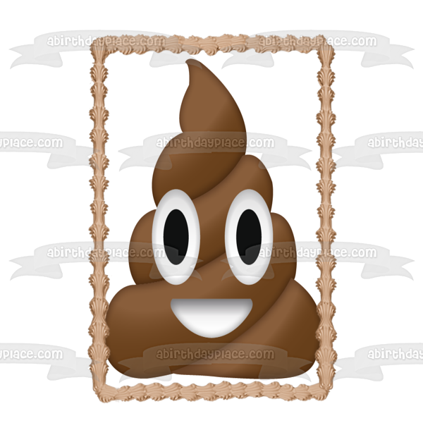 Poop Emoji Pou Emoji Pastel divertido Adorno comestible para tarta Imagen ABPID04892 