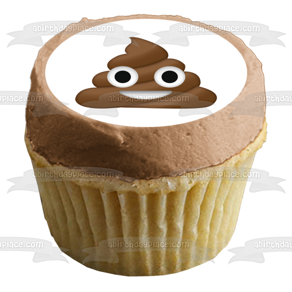 Poop Emoji Pou Emoji Pastel divertido Adorno comestible para tarta Imagen ABPID04892 