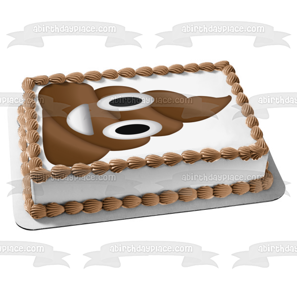 Poop Emoji Pou Emoji Pastel divertido Adorno comestible para tarta Imagen ABPID04892 