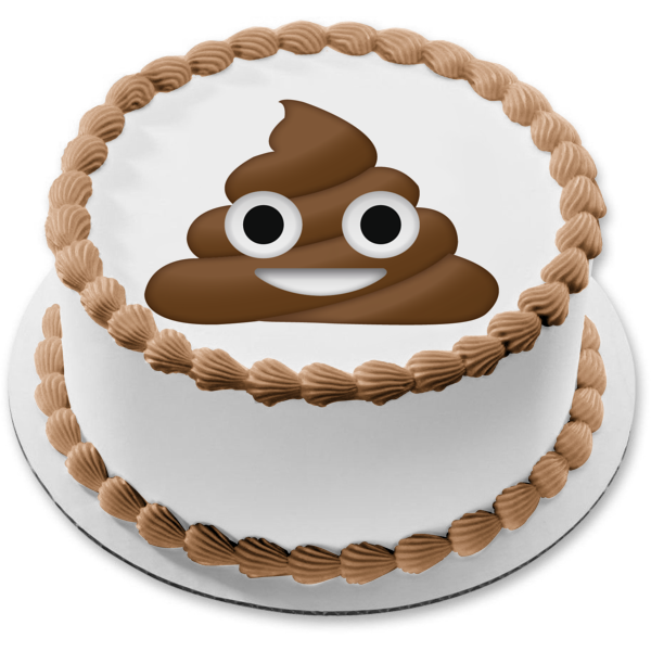 Poop Emoji Pou Emoji Pastel divertido Adorno comestible para tarta Imagen ABPID04892 