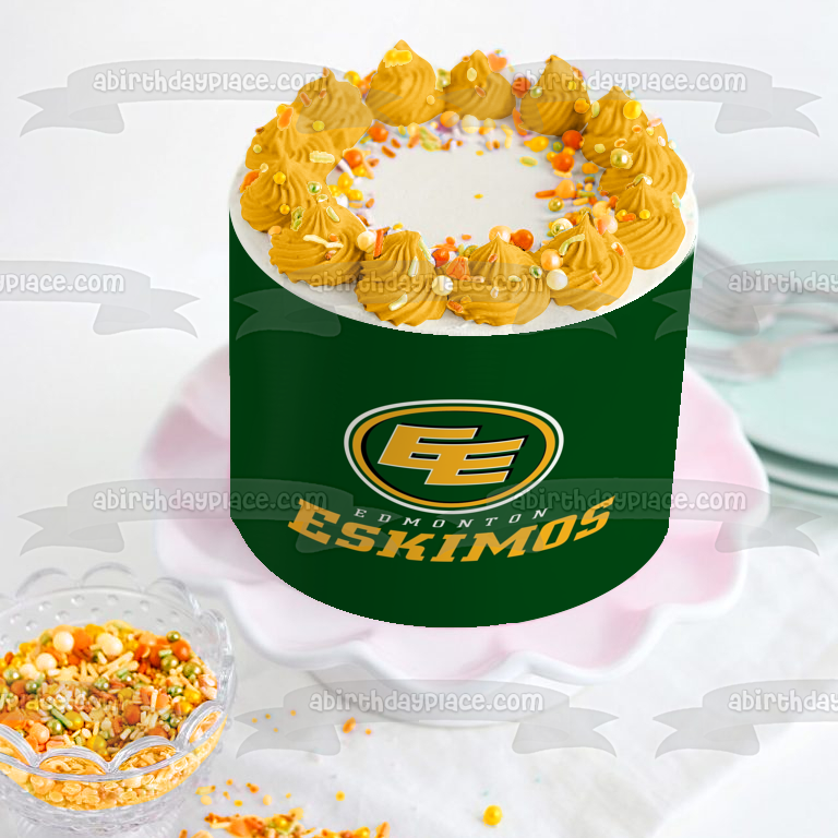 Imagen comestible para tarta con logotipo de Edmonton Eskimos de la liga canadiense de fútbol ABPID05013 