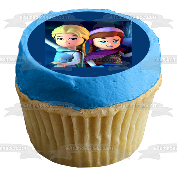 Imagen de decoración comestible para tarta LEGO Anna y Elsa de Frozen ABPID05015 