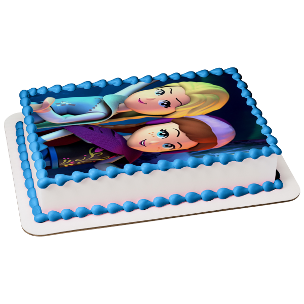 Disney Frozen Elsa and Anna Edible Cake Topper Image ABPID54613 – A  Birthday Place
