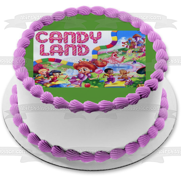 Imagen comestible para decoración de tarta con castillo y piruletas de Hasbro Candy Land ABPID05107 